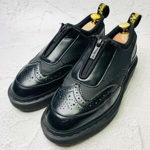 【希少】ドクターマーチン Dr.Martens RESNIK ZIP フロントジップ ウィング 黒 ブラック 5 24cm 革靴 レザーシューズ ボリュームアップ