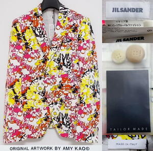 JIL SANDER TAILOR MADE■ジルサンダー■AMY KAO■ピークドラペルジャケット■新品■フローラル■春夏■ITALY■イタリア■46