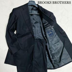 ◎ブルックスブラザーズBROOKS BROTHERS ◎39SHT 33W/M相当/セットアップ/ジャケット＋スラックス スーツ ネイビー 無地 メンズ 裾ダブル