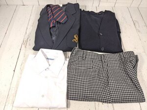 10og501/衣類■茨城県立藤代紫水高等学校■男子学生服 ブレザー制服 Lサイズ 上下セット ネクタイ付き【g81】