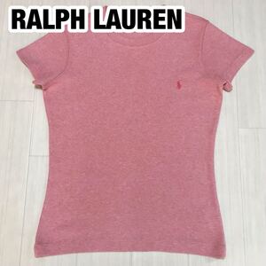 RALPH LAUREN ラルフローレン 半袖Tシャツ S 霜降りピンク 刺繍ポニー