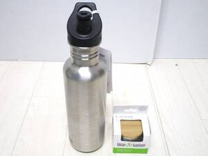 HE-337◆Klean Kanteen クリーンカンティーン クラシックボトル ステンレス 27oz 798ml バンブーキャップ付 中古品