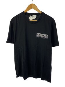 GIVENCHY◆スパンコールロゴTシャツ/XXL/コットン/ブラック/クルーネック/ポルトガル製/BM70LZ3002