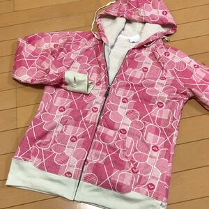 新品 ◆ ロキシー ROXY ◆ 内ボア ジップアップパーカー ◆ L ピンク ロゴ