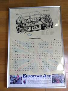 EUROPEAN ACE ミニショップ 2001アンティークカレンダー額装品