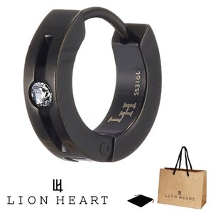 ライオンハート LION HEART フープ シングル 片耳 ピアス メンズ ブラック LHMP001N ネコポス送料無料 新品 正規品