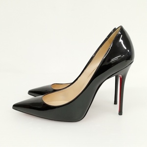 クリスチャンルブタン Christian louboutin KATE 100 PATENT ケイト パテント パンプス ポインテッドトゥ 美品 36 ブラック レディース