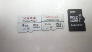 SanDisk など　industrial　microSDHCカード　8GB　3枚セット　中古動作品　