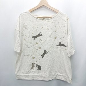 ◇ design tshirts store graniph 半袖 Tシャツ サイズF アイボリー レディース E