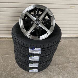 《フェニーチェRX2》グッドイヤーカーゴプロ◆145/80R12 80/78N ハイゼットキャリー サンバー N-VANエブリィ軽トラ　ブラックポリッシュ