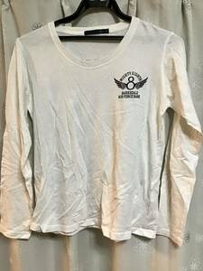 【AVIREX/アヴィレックス】長袖Tシャツ/M★ホワイト★レディース★USED