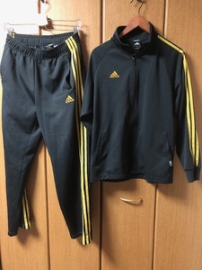 【 adidas 】 アディダス　メンズ　ジャージ　上下　セットアップ Ｓ　黒×黄　Clima365