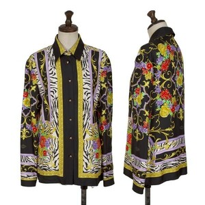 ジャンニヴェルサーチGIANNI VERSACE フローラルバロックプリントシャツ マルチ40