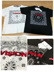 新品&1回着用ライトオン×VISON streetwearペイズリー柄ロゴ半袖Tシャツ2枚セット 6264円 カッコいい