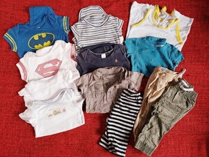 中古◆ 子供服男の子 12点 ◆GAP/スーパーマン//オールドネイビー/半袖ロンパース//70サイズ～95サイズ/キッズ/ボーイズ/まとめ/男の子