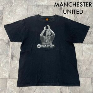 MANCHESTER UNITED マンチェスターユナイテッド David Beckham ベッカム Tシャツ T-shirt フォトプリントロゴ ヴィンテージ 玉SS2237