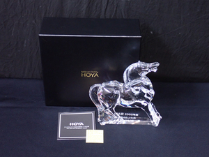 【Y0186s】 未使用 MUSEUM CRYSTAL HOYA JRA賞 2002年度 最優秀4歳上牡馬 ダイヤモンドビコー号 オブジェ 元箱/置物 インテリア CLX7538