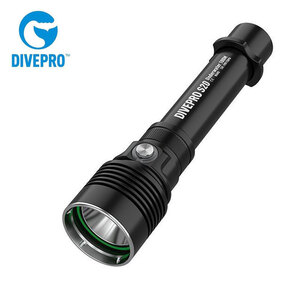 DIVEPRO ダイブプロ [S20] 2650ルーメン 水中LEDライト スポット8°100m防水 6500K 充電式 ボタンスイッチ