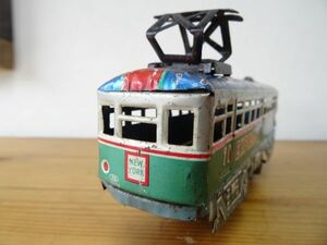 ビンテージレトロ 鉄道好き店主のジーパン屋さんに飾られていた古いブリキのアメリカ電車 CENTRAL ELECTRIC LINE EXPRESS 7408