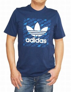 アディダス adidas オリジナルス 半袖Tシャツ 紺 ロゴ メンズ ED7044 ネイビー 夏物 表記サイズS