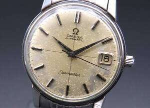 1円 稼動品★正規品 OMEGA オメガ シーマスター 自動巻き シルバーダイヤル デイト 純正ブレス 1502 クロスライン メンズ腕時計 SSCLG2828