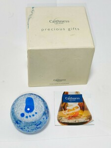 M ★レア★　美品　ケイスネス　ペーパーウェイト　Caithness　Precious gifts　足跡　外箱付　ペーパーウエイト オブジェ ガラス工芸 