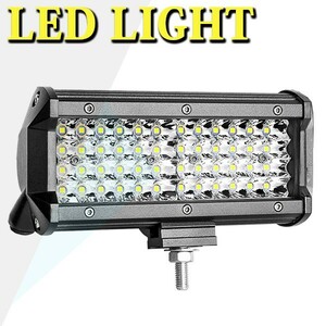 ジムニー ランクル 7インチ 1個 LED ワークライト 14400LM 作業灯 投光器 前照灯 4P144W 照明 フォグランプ 144W トラック 12V~24V兼用