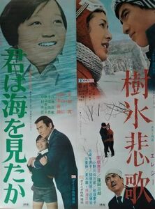 映画ポスター「君は海を見たか／樹氷悲歌」天地茂／関根恵子（現・高橋惠子）・篠田三郎｜1971年・大映映画