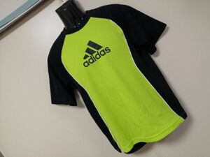 kkaa1514 ■ adidas ■ アディダス CLIMALITE Tシャツ カットソー トップス 半袖 ドライ ラグランスリーブ黄色×黒 蛍光 イエロー S