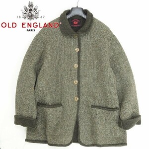 美品◆OLD ENGLAND オールド イングランド ミックスカラーネップ ウール パイピング ジャケット コート M