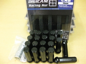 DIGICAM/デジキャン クロモリナット20本 7角袋タイプ70mm P1.25 & [専用90mm7角ソケット付属]