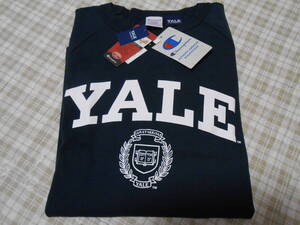 新品！USA製！チャンピオン　ヘビーウエイト　T1011　ロングTシャツ　YALE　両面プリント　ネイビー　XL　C5-S403　リバース　アメリカ製