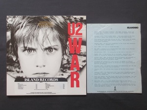 [即決][プレスシート付][米プロモ盤]■U2 - WAR (闘)■Island Records (90067-1)■Sunday Bloody Sunday■[US PROMO][PRESS SHEET]