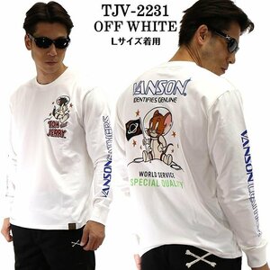 VANSON LEATHERS × TOM & JERRY トム アンド ジェリー 【定価\9500＋税】 ロンTEE TJV-2231 WHITE サイズ XL