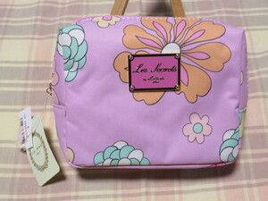 ♪新品♪LADUREE♪スクレ・ラデュレ♪スクェアポーチ♪フラワーパワー♪Flower Powe