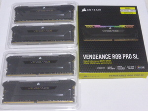 メモリ デスクトップ用 メモリ CORSAIR VENGEANCE RGB PRO SL DDR4-3200 PC4-25600 32GBx4枚合計128GB CMH128GX4M4E3200C16 起動確認済です