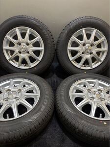 ★145/80R13 DUNLOP/ENASAVE EC204 24年製 ZEPHYR 13インチ 4J +43 100 4H 夏タイヤ 4本 (南1-H937)