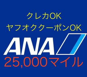 ANA 25000マイル　ANAマイレージ　ANAマイル