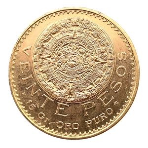 メキシコ アステカ暦石 20ペソ金貨 アステカ・カレンダー 太陽の石 1959年 21.6金 16.6g コイン イエローゴールド コレクション Gold 美品