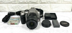 Canon EOS Kiss デジタル X 一眼レフカメラ シルバー+ZOOM LENS EF-S 18-55mm 充電器等備品付き 通電確認済 fah 7A208