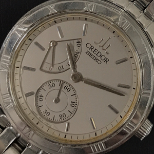 セイコー クレドール パワーリザーブ 手巻き 腕時計 シルバーカラー文字盤 4S79-0020 メンズ 不動品 SEIKO