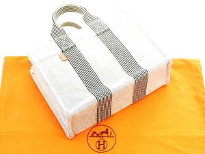 1円 美品 希少 角スレ無し エルメス ニューフールトゥ PM グレー HERMES フールトゥ トートバッグ バッグ キャンバス クリーニング済