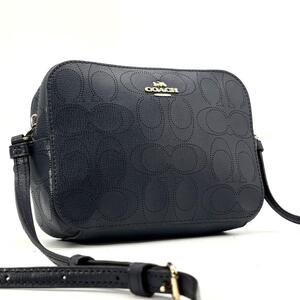 極美品●COACH コーチ シグネチャー レザー カメラバッグ ショルダーバッグ