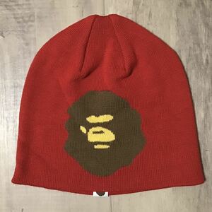 APE HEAD ニット帽 レッド a bathing ape BAPE エイプ ベイプ アベイシングエイプ ニット キャップ 帽子 knit cap beanie NIGO w4546