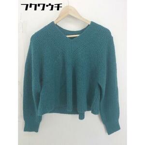 ◇ N. Natural Beauty Basic Vネック 長袖 ニット セーター サイズM ブルー グリーン系 レディース