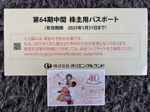 東京ディズニーランドorシー　株主用ワンデーパスポート（有効期限2025/01/31）1枚