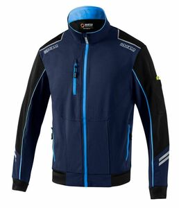 SPARCO（スパルコ） ライトシェルジャケット TECH SOFTSHELL ネイビーxブルー XLサイズ