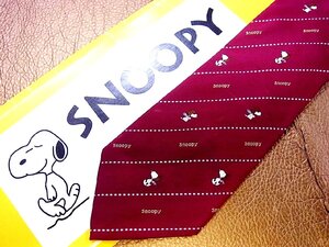 ★並品★4K00380【ピーナッツ】SNOOPY 「スヌーピー パイロット ストライプ 柄」ネクタイ