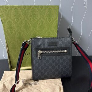 GUCCI グッチ GGスプリーム 523599 メッセンジャーバ ショルダーバッグ ブラック