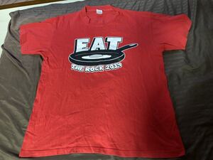 EAT THE ROCK 2014 Tシャツ＞GELUGUGU、GEN氏デザインのFAT WRECK パロディーもの 滋賀のPUNKフェスTシャツ　サイズL